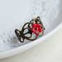fleur ring. a romance red flower brass filigree ring-1