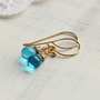 tiny blue tear drop earrings-1