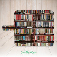 Antique Bookshelf Bookcase cover flip pu leather cover case for iPhone 7/7 Plus/6s/6/5/5s/5c, moto X2 moto X3, galaxy S5 S6 edge Note 4 5 (R08) - Thumbnail 1