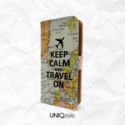 Keep calm and travel on pu leather case for iphone 7/6/6s, moto x, samsung s8 s7 s6 note 5, lg nexus 5x vintage life quote wallet flip case - l71 - Thumbnail 5