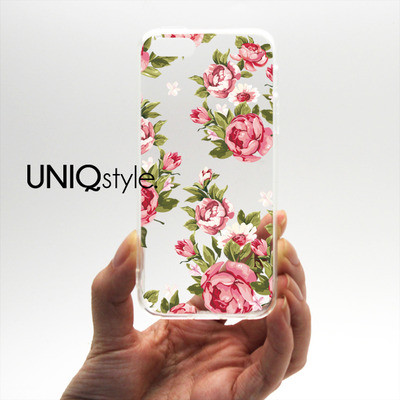 Transparent clear case for iphone 6 iphone 4/4s 5/5s 5c samsung note3 s4 s5, floral flower rose case with tpu edge w/extra protection - e06 - Thumbnail 4