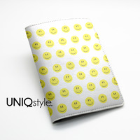 Passport Holder Case Travel Wallet PU Leather Cover - happy smiley face gift for her - cute lovely style passport holder - L27 - Thumbnail 1