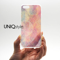 Transparent clear case for iPhone 7/6 4.7", iPhone 4 4S 5 5S 5C Samsung s4 s5 Note3, colorful geometric pattern case with tpu edge - L68