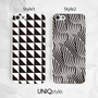 Black and white geometric phone case for iPhone 7/6/6s, Samsung S8/S7/S6/Note 5, Sony Z5/Z5 compact, LG, Nokia, HTC, Motorola - i22-1