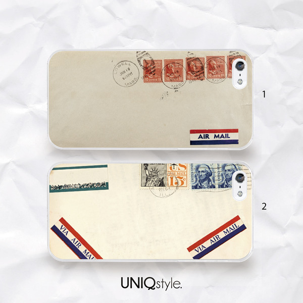 Vintage Airmail Envelope phone case for iPhone 7/6/6s, Samsung S6/Note5, Sony Z5, LG Nexus, Nokia Lumia, HTC One, Moto X, Moto G - N24