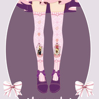 Harajuku style love kitty high socks  - Thumbnail 4