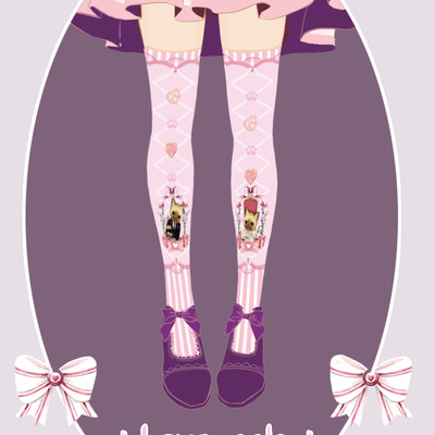 Harajuku style love kitty high socks 