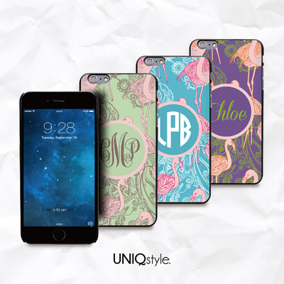 Flamingo personalized monogram custom phone case for iphone 7/6/6s , samsung s8/s7, note5, sony, lg nexus, nokia lumia, htc one m9/m8, moto - n44
