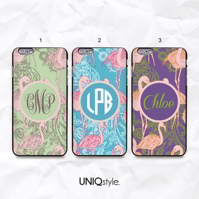 Flamingo personalized monogram custom phone case for iphone 7/6/6s , samsung s8/s7, note5, sony, lg nexus, nokia lumia, htc one m9/m8, moto - n44 - Thumbnail 3