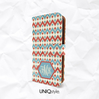 Aztec tribal pattern personalized monogram custom pu leather case for iphone 7/6/6s, moto x, samsung s6 edge, s7 s8, note 5, sony z3 - Thumbnail 2