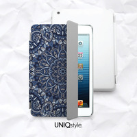 Mandala colorful floral pattern smart cover for iPad mini, iPad mini 2 retina, iPad Air with back case - standing function smart cover - N15 - Thumbnail 1