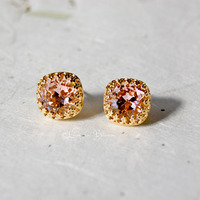 Petite Bridesmaid Wedding Earrings - Style # E165 : Luxe in Bloom - Thumbnail 2