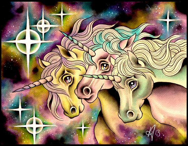 Pharaoh's Unicorns Watercolor Print