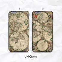 Vintage old world map phone case for iPhone 7/6/6s, Samsung S8/S7/S6/Note5, Sony Xperia, LG Nexus, Nokia Lumia, HTC One, Motorola - N46