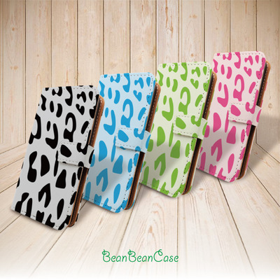 leopard prints wallet flip cover leather case for iPhone 7/7 Plus/6s/6/5/5s/5c, moto X moto X2, galaxy note 4 5 S5 S6 edge (L08)