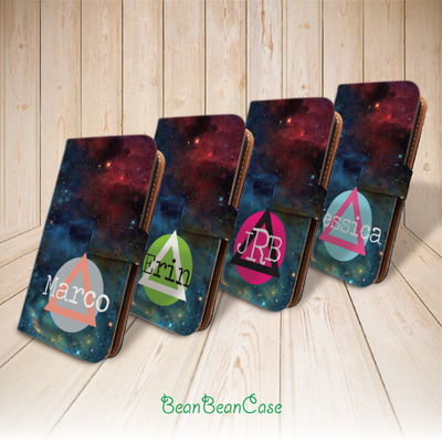 Galaxy blue sky universe monogram custom pu leather case cover for iphone 6 6s 5 5s 5c, for moto x moto x2, samsung galaxy s5 s6 edge note 4 5 (n34)