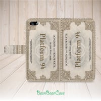 harry potter platform express train ticket flip pu leather case for iPhone X/7/7 Plus/6s/6/5/5s/5c, moto X moto X2, galaxy S5 S6 edge Note 4 5 (R25) - Thumbnail 1
