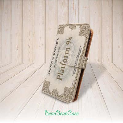 harry potter platform express train ticket flip pu leather case for iPhone X/7/7 Plus/6s/6/5/5s/5c, moto X moto X2, galaxy S5 S6 edge Note 4 5 (R25)