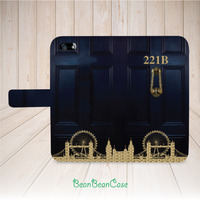 221b sherlock holmes baker flip pu leather case for iPhone X/7/7 Plus/6s/6/5/5s/5c, moto X moto X2, galaxy S5 S6 edge Note 4 Note 5 (K30) - Thumbnail 1
