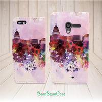 personalized custom name flip pu leather cover case for iPhone X/8/7 Plus/6s/5s, google pixel, moto X2, galaxy S9 S8, Note 5, colorful city (K43) - Thumbnail 2