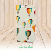 hot air balloons wallet pu leather case for iPhone X/7/6s/6/5/5s/5c leather case, moto X moto X2 case, Samsung Note 4 5 Galaxy S5 S6 edge (A55) - Thumbnail 1