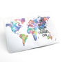 PU Leather Passport Holder Case Cover Travel Wallet -- Colorful World map design, Keep calm and travel on, or custom quote text (L69)-1