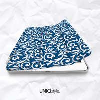 Fancy vintage floral smart cover for iPad mini, iPad mini 2 retina, iPad Air with back case - personalized custom name texts monogram - A84 - Thumbnail 2