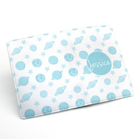 Blue sky and star - Custom Name Personalized PU Leather Passport Holder Case Travel Wallet Cover -- Monogrammed passport case (K42) - Thumbnail 4