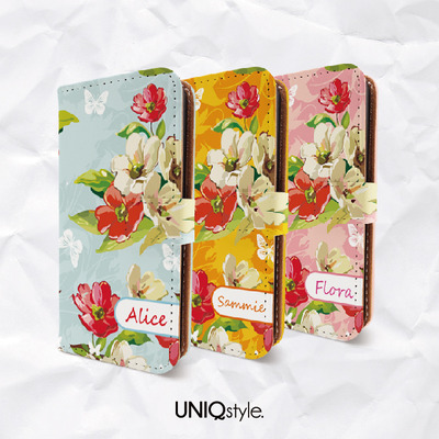 Floral flower personalized monogram custom name pu leather case for iphone 7, se, iphone 6s, lg g6, nexus 5x, samsung s6 edge, s7, s8, note 5 - e13