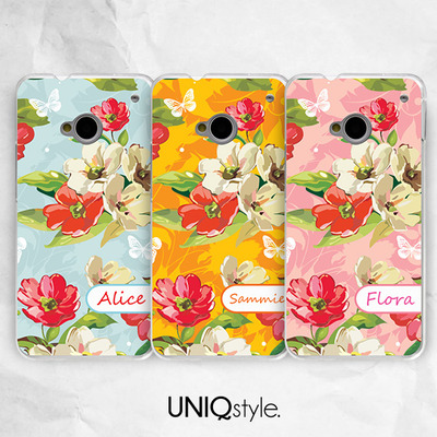 Personalized custom name monogram floral flower phone case for iphone 7/6/6s, samsung s8/s7/s6/note5, sony, lg nexus, nokia, htc one, motorola  - Thumbnail 3