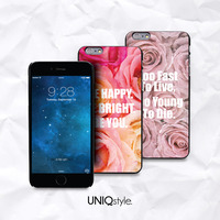 Life quote retro floral rose vintage phone case for iPhone 7/6/6s, Samsung S6/S7/S8/Note5, Sony, LG Nexus, Nokia Lumia, HTC One, Moto - N43 - Thumbnail 1
