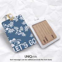 Hawaii floral pattern Luggage Tag - personalized custom made with your name / texts - name tag, travel tag, gift, suitcase tag, id tag - A36 - Thumbnail 2