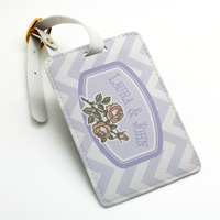 Personalized custom made welcome Luggage Tag, Bag Tag, Travel Tag, Wedding tag, Custom Name Monogram, Text and Date (N07) - Thumbnail 2