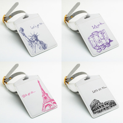 Luggage tag - country city style, travel bag tag (e67) - Thumbnail 3