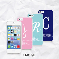 Personalized name initials monogram phone case for iPhone 7/6/6s/5/5s/5c, Samsung S67/8/Note5, Sony Z5 compact, LG Nexus, Nokia, HTC One, Moto E - N41 - Thumbnail 4