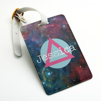 Personalized Custom Monogrammed Luggage Tag, Custom Name Bag Tag, Travel Tag, Suitcase Tag, ID tag, galaxy blue sky universe (N34) - Thumbnail 2