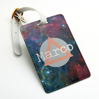 Personalized Custom Monogrammed Luggage Tag, Custom Name Bag Tag, Travel Tag, Suitcase Tag, ID tag, galaxy blue sky universe (N34) - Thumbnail 3