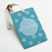 Two tags set - star and moon Personalized Luggage Tag, School Office Bag Tag, Travel Tag, Custom Name and Monogram, many colors (K42) - Thumbnail 2