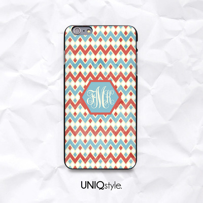 Personalized monogram initials aztec tribal phone case for iphone 7/6/6s, samsung s6,s7,s8, sony z4 z5, lg g4, nokia lumia 1520, htc one m9 - Thumbnail 1