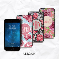 Vintage floral personalized custom monogram name phone case for iPhone 7/6/6s, Samsung S6,S7,S8, Sony z5, LG g6, HTC One M8 M9, Moto X Moto G - N53 - Thumbnail 2