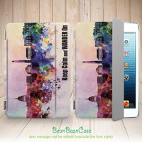 Keep calm and wander on, watercolor city theme smart cover case for iPad mini case, new iPad mini retina 2 case, iPad Air case (K43) - Thumbnail 1