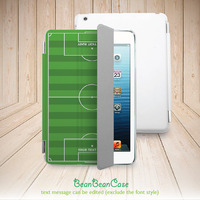 Soccer football field green cute smart cover case for iPad mini case, new iPad mini retina 2 case, iPad Air case, personalized custom (A82) - Thumbnail 1