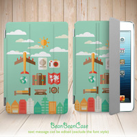 Travel holiday mood mint green sunny day smart cover case for iPad mini case, new iPad mini retina 2 case, iPad Air case (A31) - Thumbnail 1