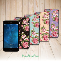 for iPhone 6, iPhone 6 plus, vintage rose flower garden floral back cover case (E06) - Thumbnail 1