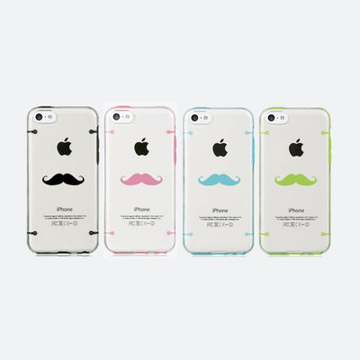 Moustache style - iphone 5c 5s 5 4 4s case, iphone 6 case, transparent clear bumper back hard cover, free screen protector (k23) - Thumbnail 5
