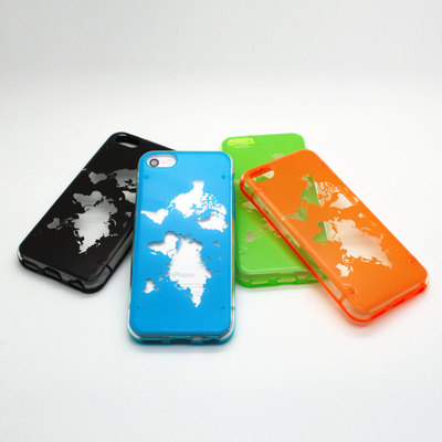 Iphone 5c case, iphone 5 5s case, iphone 6 6 plus case, half-transparent cover, map of the world clear bumper hard plastic case (k21a) - Thumbnail 5