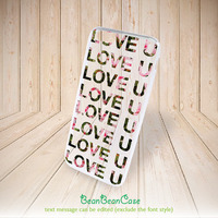 Plastic transparent clear iPhone 6 4.7" iPhone 6 Plus 5.5" case, iPhone 5C iPhone 5s 5 4 4s clear case, love u custom text (A103) - Thumbnail 1