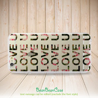 Plastic transparent clear iPhone 6 4.7" iPhone 6 Plus 5.5" case, iPhone 5C iPhone 5s 5 4 4s clear case, love u custom text (A103) - Thumbnail 2