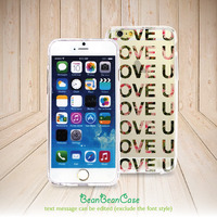Plastic transparent clear iPhone 6 4.7" iPhone 6 Plus 5.5" case, iPhone 5C iPhone 5s 5 4 4s clear case, love u custom text (A103) - Thumbnail 3