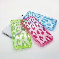 Leopard print iPhone 6 6 Plus case, 5C 5s 5 4 4S clear case, Samsung Galaxy S4 S5 clear case, transparent cover extra protection (L08) - Thumbnail 1